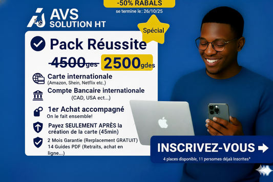 💳 PACK RÉUSSITE – Achetez, payez et recevez en ligne depuis Haïti !